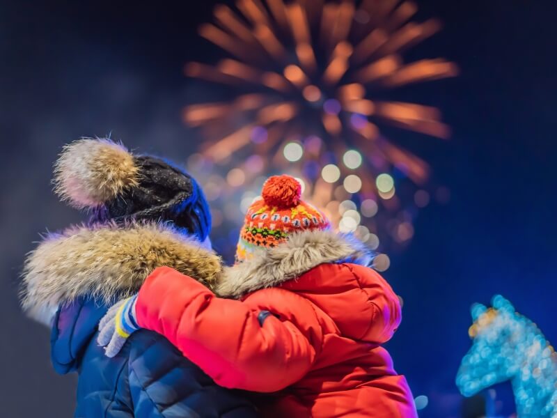 親子觀賞煙火